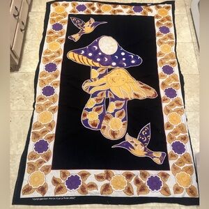 Y2K 2002 large wall hanging tapestry with mushrooms